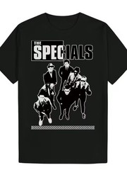 Men’S Casual Summer T-Shirt – “The Specials” Band Graphic, Black & White Design,