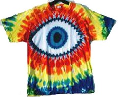 SIZE SMALL Truly UNIQUE OLE BLUE EYE CYCLOPS Hand-dyed TIE DYE T-SHIRT Free Ship