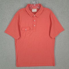 linksoul polo shirt mens large tempus fugit Coral pink Salmon pocket Golf