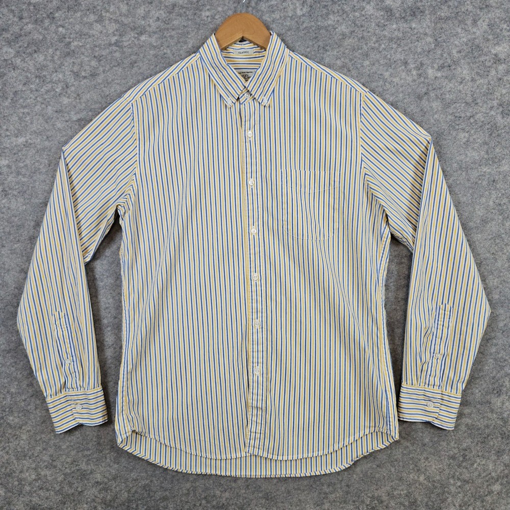 J Crew Men’s Multicolor Striped Button Down Size M Secret Wash Shirting Classic