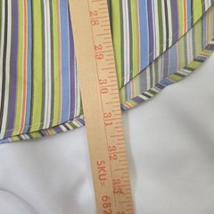 Thomas Dean Striped Flip Cuff Button Down Shirt Large Colorful Preppy Cotton