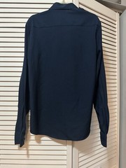Consequence Long Sleeve Button Up Navy Dress Shirt Mens Size Small