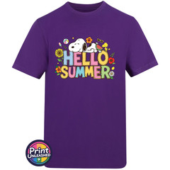 Hello Summer T-Shirt Unisex S-2XL AWDis Summer Beagle Tee Dog & Bird Top Gift