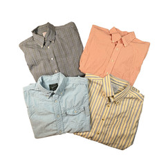MIXED LOT OF 4 Men’s L Brooks Brothers/LL Bean/Woolrich SS Button Downs SEE DESC