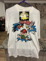 Vintage 1993 Looney Tunes Glow In The Dark T Shirt Bugs Bunny Daffy Deadstock
