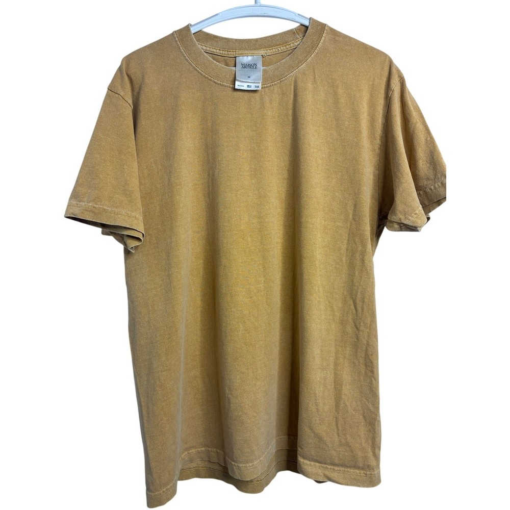 MAISON ARTICLE Shoe Palace Men’s Medium Yellow T-Shirt Cotton USA Casual