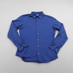 Armani Collezioni Shirt Mens Medium Blue Slim Fit Button Up Dress Shirt Cotton