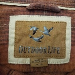 Outdoor Life Plaid Elbow Pad/Patch Long Sleeve Button Rustic Hunting Work Shirt