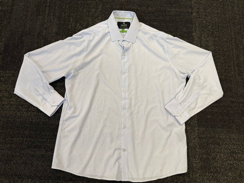 Tom Baine Performance Collection Light Blue Slim Fit Button Down Shirt Size XXL