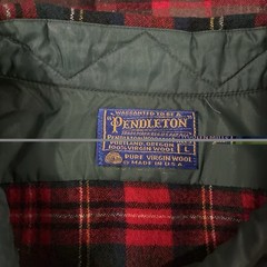2 Vtg Pendleton Button Down Flannel Size L 100% Virgin Wool Made In USA Holes