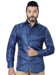 Camisa Casual M/Larga Spcls Centenario 100% Microfiber Azul ID 41168