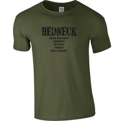 Redneck T-Shirt – Fishing, Drinking, Hellraising, Various Colour TShirts, S-XXL