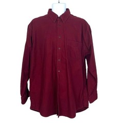 Woolrich Flannel Button Down Shirt Claret Size Large