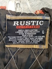 Rustic Outfitters Shacket Mens Size Large Rust Button Collard Check Outdoors