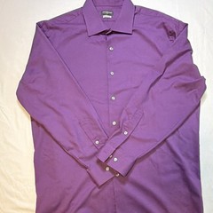 Van Heusen Flex Wrinkle Free Regular Fit Purple Solid Dress Shirt 17 32/33