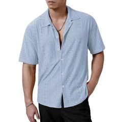 Summer Breathable Solid Button Lapel Shirt