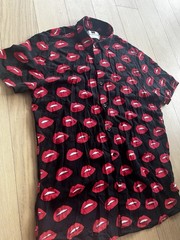 Topman Lips Patterned Button Down Shirt Medium