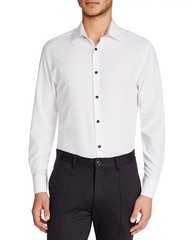 ConStruct L31728 Men’s White Slim Performance Stretch Cooling Dress Shirt Size M