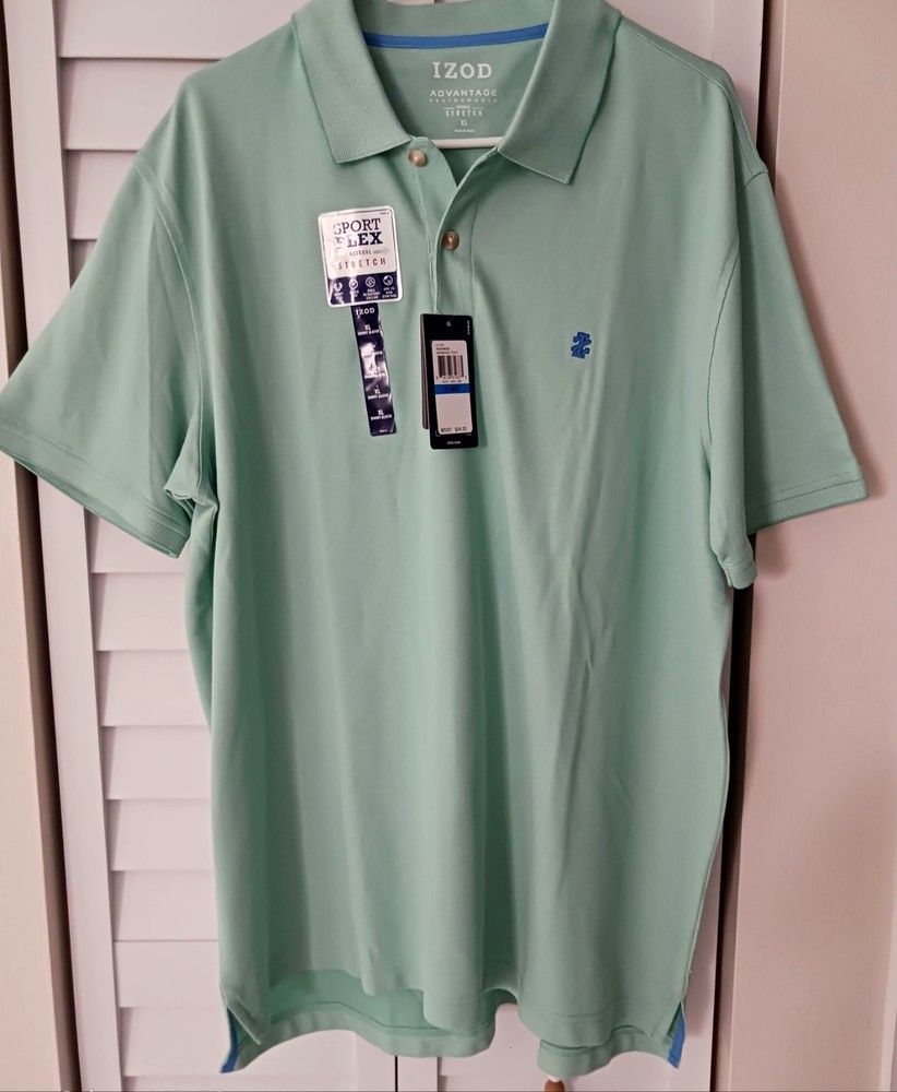 IZOD Advantage Performance Stretch SS Golf Polo Shirt Men’s XL Dusty Jade NWT