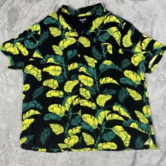 KS island Hawaiian Shirt Men’s 3XL Big Button Up Tropical Print Rayon
