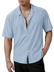 Summer Breathable Solid Button Lapel Shirt