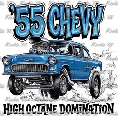 1955 Chevy Bel Air Gasser High Octane Domination Tri Five Drag Car Roth Style