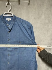 VTG Paul Fredrick Shirt Men L Blue Denim Chambray Blade Collar Button Up L/S USA