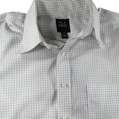 Jos. A. Bank Traveller Tailored Fit 17-34 Men’s Shirt White Checked 87