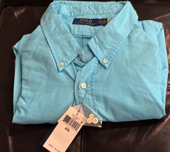 NWT Men’s 3XB Polo Ralph Lauren Oxford Long Sleeve Shirt Big 3XL Sea Green Blue
