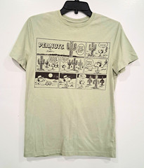 Goodfellow Peanuts Snoopy Comic Strip Graphic T-Shirt Sage Green Size S