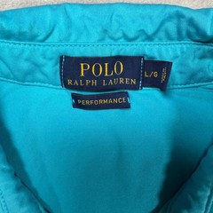 Polo Ralph Lauren Performance Mens Large Turquoise Blue Orange Pony Polo Shirt