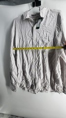 Hawker Rye Men’s Light Grey Large Solid Essential Linen Long Sleeve Shirt NWT