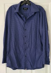 HAUPT BLUE & BLACK “Modern Fit” Long Sleeve Dress Shirt Size L 42 16.5/42-42