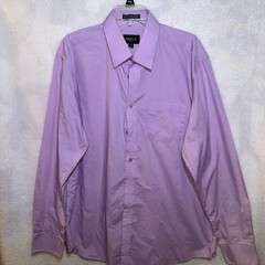 Omega Italy Dress Shirt XL Lavender/Purple Button Front 17-17.5 36/37 LongSleeve