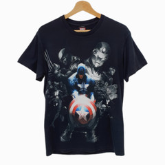 Marvel Comics Superhero Character Black T-Shirt by Mad Engine – Size S