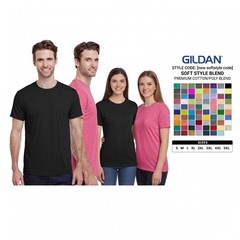 Gildan Soft Style Blend Plain Solid Short Sleeve Casual Blank T-Shirt