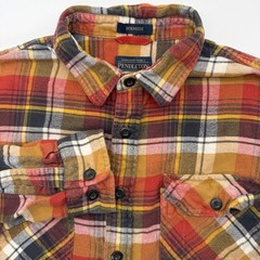 Pendleton Button Down Mens L Red Burnside Plaid Flannel Cotton Long Sleeve Shirt