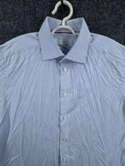 Eton Contemporary Romania All Cotton 16 Blue Office Mens Long Sleeve Elegant