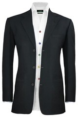 Men High Open Button Down Collar White Cotton Multicolor Buttons Reception Shirt