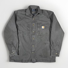 Carhartt Rugged Flex Large Canvas Jacket Fleece Lined Green 102851-306 Work Wear