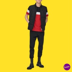 ONLY & SONS Men’s Onsbailey Colourblock T-Shirt, Cotton, Navy Red, UK XS | EU 44