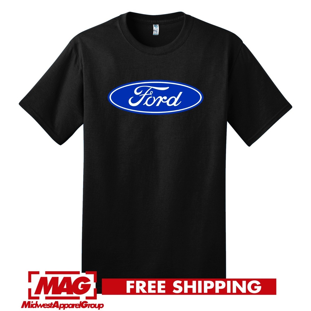 FORD BLACK T-SHIRT Motor Automotive Shirt Tee Car Mustang Auto Engine Truck Race