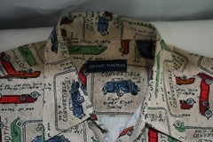 Grant Thomas S/S Lightweight Button Pocket Shirt Antique Car Graphic Mens Medium