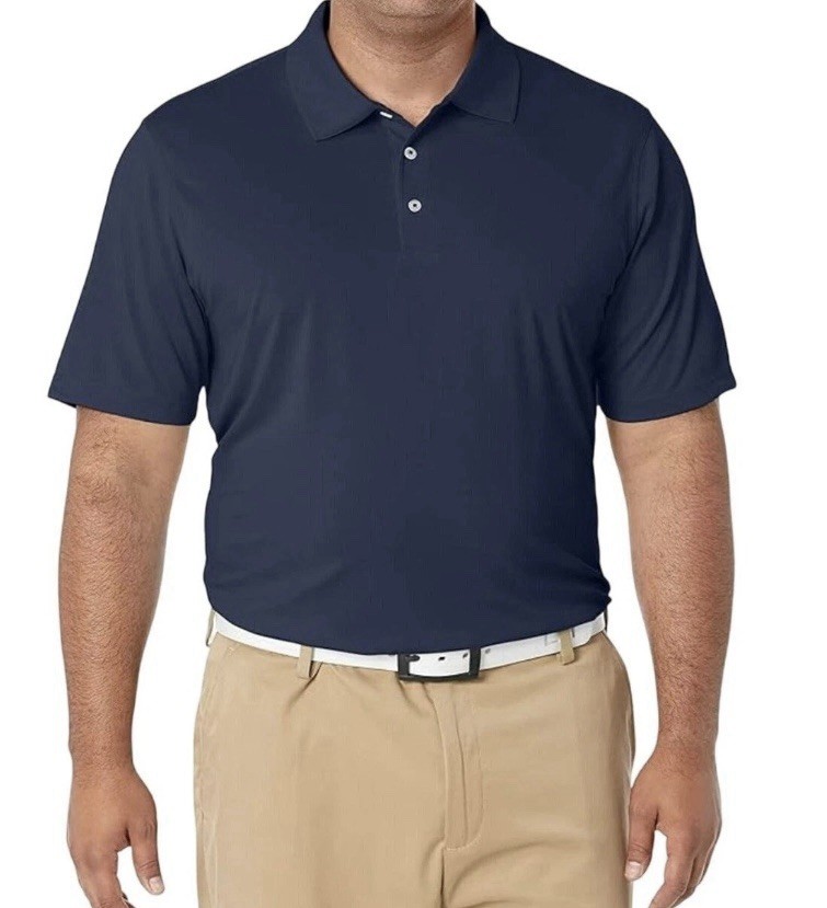 NWT Amazon Essentials Regular-Fit Quick-Dry Golf Polo Shirt M Navy Blue NEW