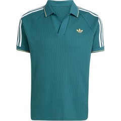 adidas Originals Waffle Knit Retro Striped Short Sleeve Polo Shirt