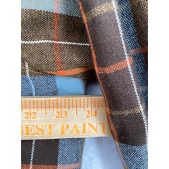 Arrow Sportswear Quilted Flannel Shirt Mens L Brown Blue Plaid Vintage Workwear