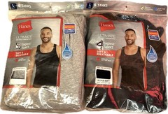 Men’s Hanes Large Ultimate Soft Breathable Tank Undershirt 9 (5 Gray 4 Black)