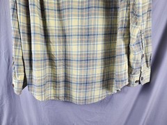 Duluth Trading Free Swingin Wicking Flannel Shirt Mens LARGE TALL Red Blue 31210