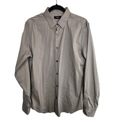 Theory Mens Dress Shirt Sz M Classic Designer Minimalist Business Career Stretch