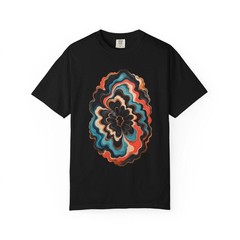 Obsidian Bloom Marbled Paper Vortex Graphic Tee